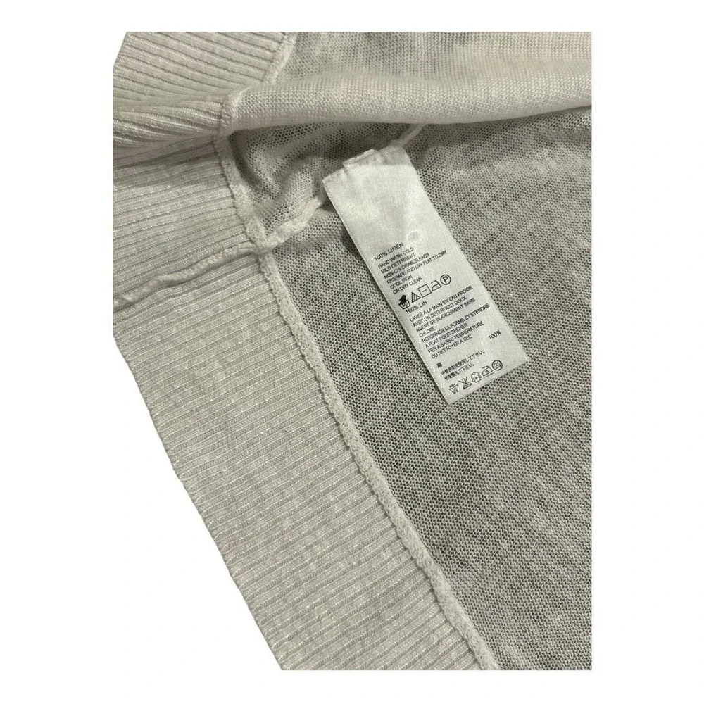 Tommy Bahama Size Small Ivory/ Off White Lea Open 100% Linen Cardigan Open Front - Picture 5 of 8